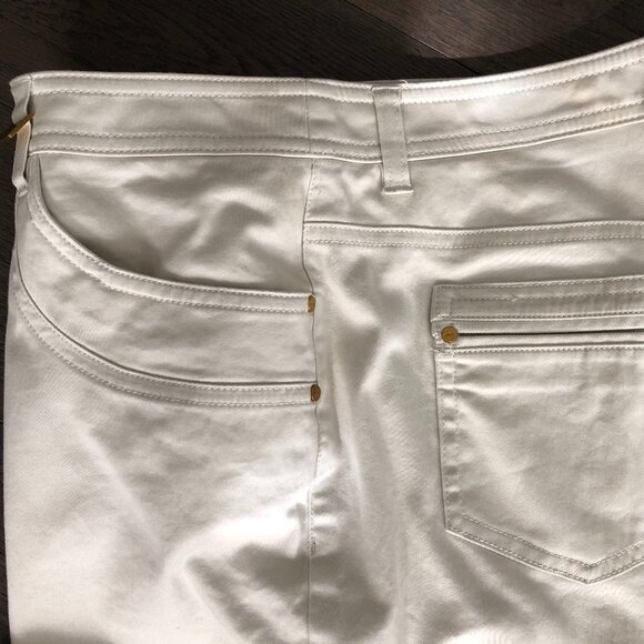 Anne Klein Sport 5 Pocket Stretch Cotton Capri Casual Pants Cream Size 10 NWOT - Picture 2 of 5